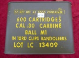 600 rounds of 30 cal Carbine Ammo in Can