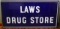 LAWS DRUG STORE 1 Sided Enamel Sign