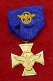 WWII German Police 25 yrs of Service Gold Award