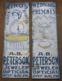 Pair of Metal Jeweler Signs