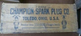 Vintage Champion Spark Plugs Shipping Crate