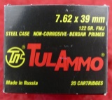 500 rounds of Tula 7.62x39 122 GR FMJ Ammo