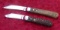 Pair of Stag handle Sherade Switchblade Knives