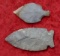 Pair of Grey Stone Arrowheads