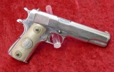 Nickel Finish Mexican Colt 1911 45 Pistol