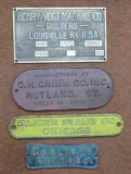 Grouping of 4 Cast Iron Building & Door Signs