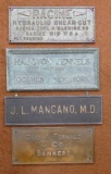 Grouping 4 Cast Iron Door/Building Signs