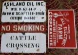 4 Enamel & Metal Signs