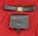 US Civil War Belt Buckle & Cartridge Box