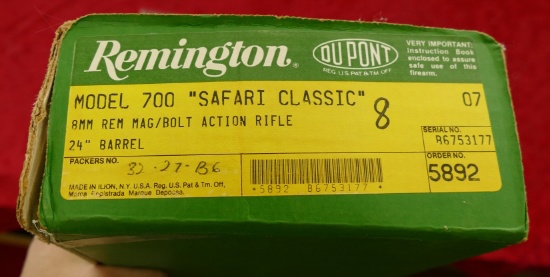 NIB Remington Model 700 Safari Classic 8mm Mag