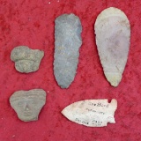 Lot of Arrowheads & Face Effigies