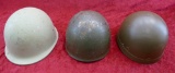 Lot of 3 Military Helmets