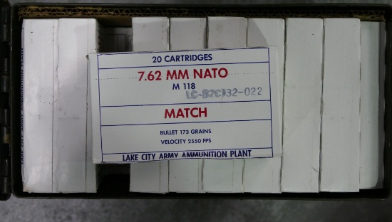 Case of 460 rds of 7.62 NATO National Match Ammo