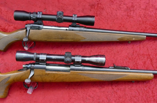 Pair of Bolt Action Scoped Hunting Rifles