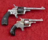 Pair of Antique Engraved Spur Trigger Revolvers