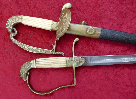 Pair of Early American Eagle Head Swords