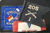 3 Early US Military Flags & Banners