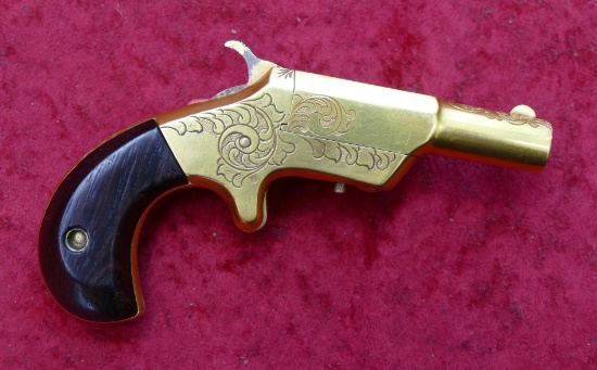 Engraved Gold Finish Victor 38 Rim Fire Derringer