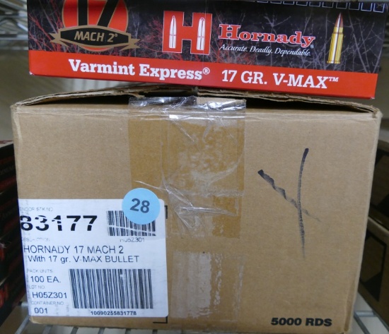 6,500 rds 17 MACH II Hornady V Max Ammo