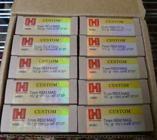 200 rds of Custom Hornady 7mm REM Mag Ammo