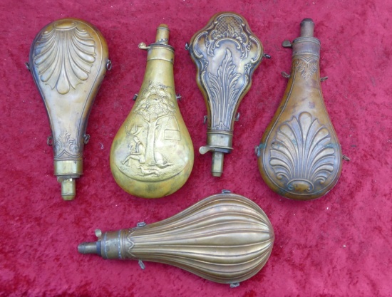Lot of Vintage Powder Flasks