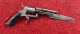 Belgium Pin Fire Revolver w/Folding Knife Bayonet