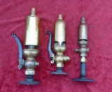 Lot of 3 Brass Steam Whistles