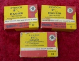 3 Boxes of KYNOCH Mauser Cartridges