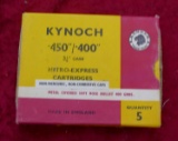 Box of KYNOCH 450/400 Nitro Express Cartridges
