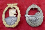 Pair of WWII Nazi Kriegsmarine Badges