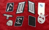 German WWII(SS) Uniform Collar Tabs & Badge Lot