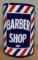 Rounded Porcelain Barber Shop Sign