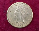 1901 US $10 Gold Coin