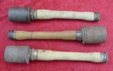 Lot of 3 WWII German Potato Masher Grenades