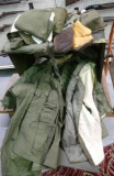 Lot of Misc Military Clothing in Wood Box (C5)