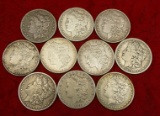 10 Assorted 1890's-1901 Morgan Silver Dollars