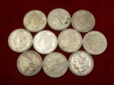 10 Assorted 1880 & 1890's Morgan Silver Dollars