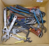 Box of Pipe Wrenches, Channel Locks, Crecent Wr