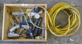 Lot of Air Tools, Regulator, & Air Hose