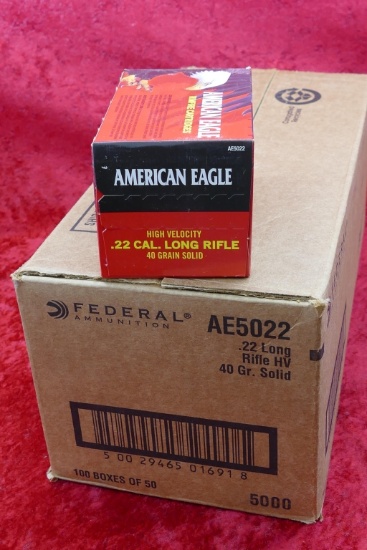 5000, round case of Federal 40 GR Solid 22LR Ammo