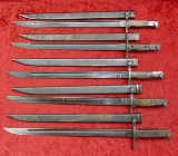 5 Straight Quillon Japanese Bayonets & Scabbards