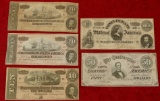 5 Confederate Paper Bills