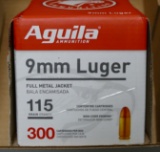 300 round box of Aguila 9mm Luger Ammo