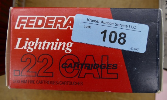 500 rd Federal 22 Lightning Ammo