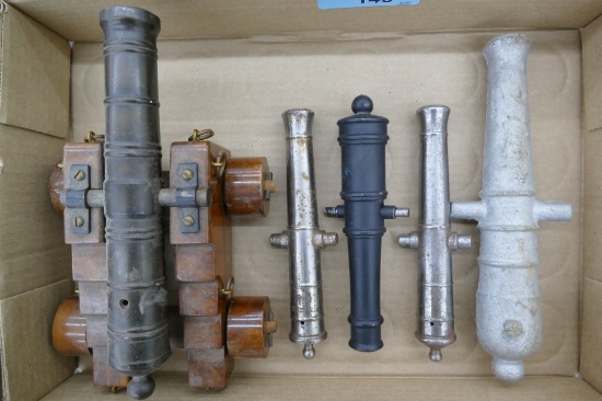 Box lot of Small Black Powder Cannon Barrels