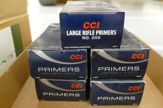 CCI Rifle Primers: 4000 ct Small & 1000 ct Large