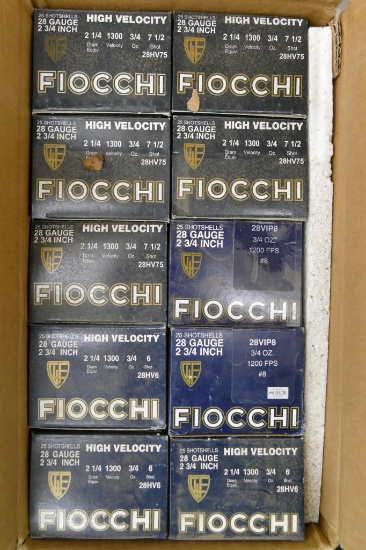 Case Fiocchi 28 ga High Velocity 7 1/2 Shot Ammo