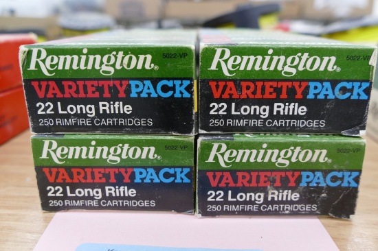 4 Remington Variety Packs of 22 Ammo (1000 rds)