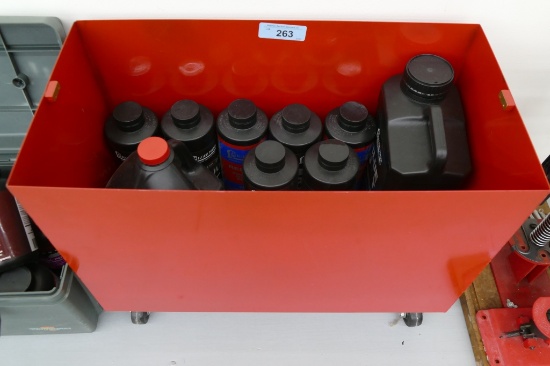 Rolling Metal Tote of Reloading Powder