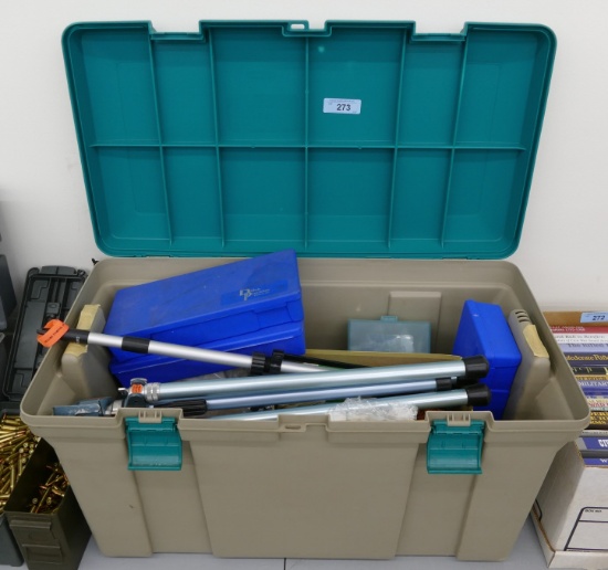 Large Tote of Misc. Gun Cleaning Supplies